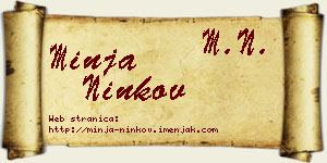 Minja Ninkov vizit kartica